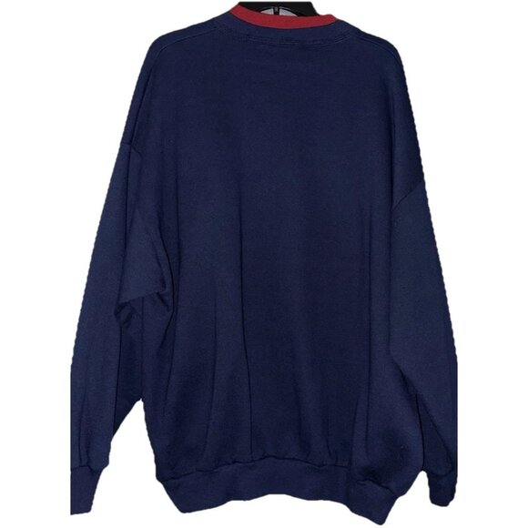 Vintage Whim Z Sweatshirt 3xl Blue Mock Neck Long Sleeve Grandmacore USA 80s 90s - Picture 6 of 14